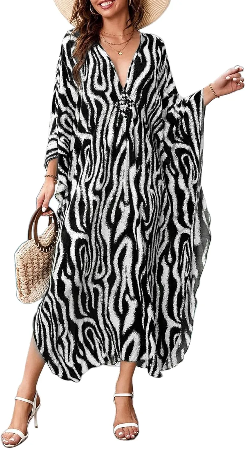 Kaftan Women Dress Plus Size Kaftans Beach Caftan Loose Caftans Swimsuit Cover Up Mumu Dress Casual Long Dress