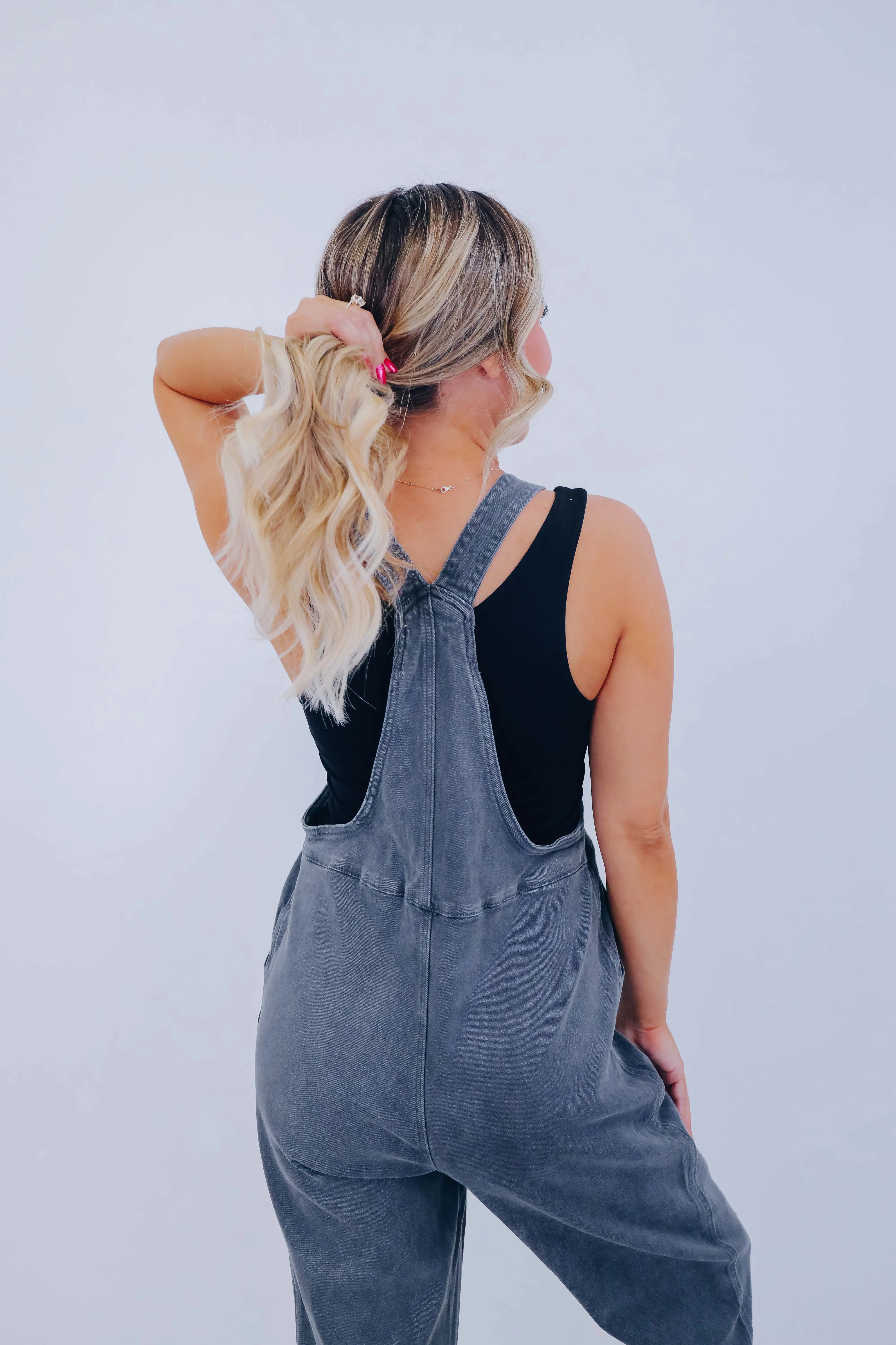 Kamryn Comfy Cropped Tie Knot Overalls - 8 Colors