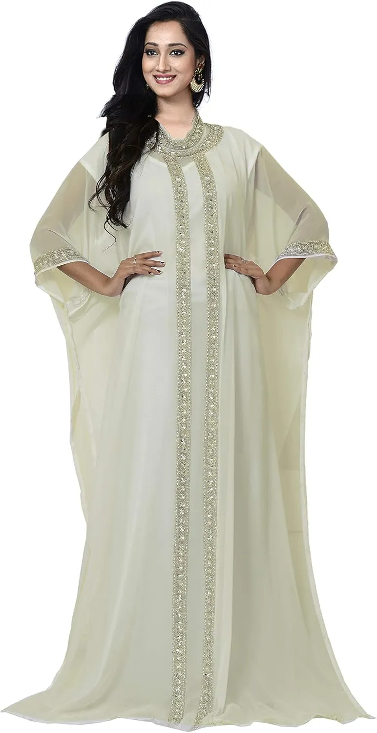 KoC Women wear Dubai Kaftan Farasha Caftan Long Maxi Party Dress Top - Free Size