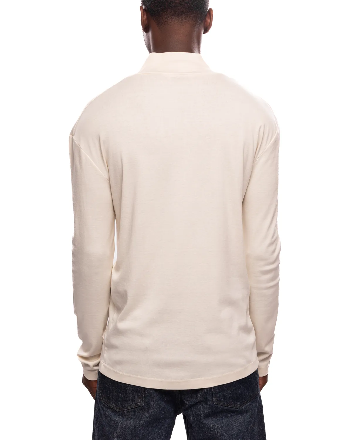 Long Sleeve Rib Turtle Neck Light Cream