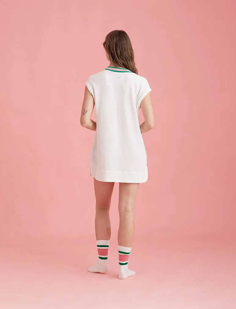 Luxe Waffle Tennis Logo Tank Dress