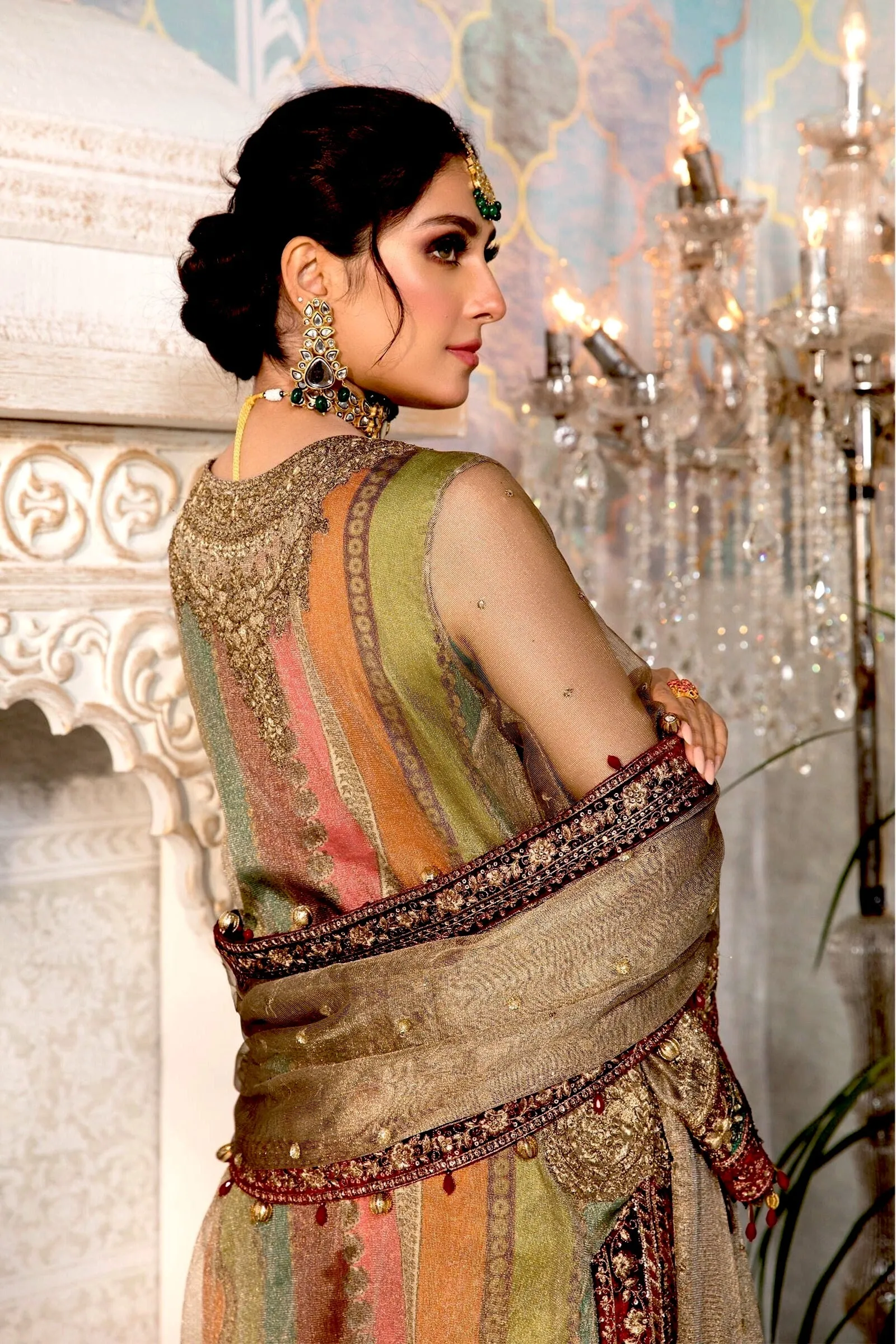 MARIA.B Mbroidered Heritage Edition ’21 – Bronze, Maroon and Carrot pink (BD-2207)