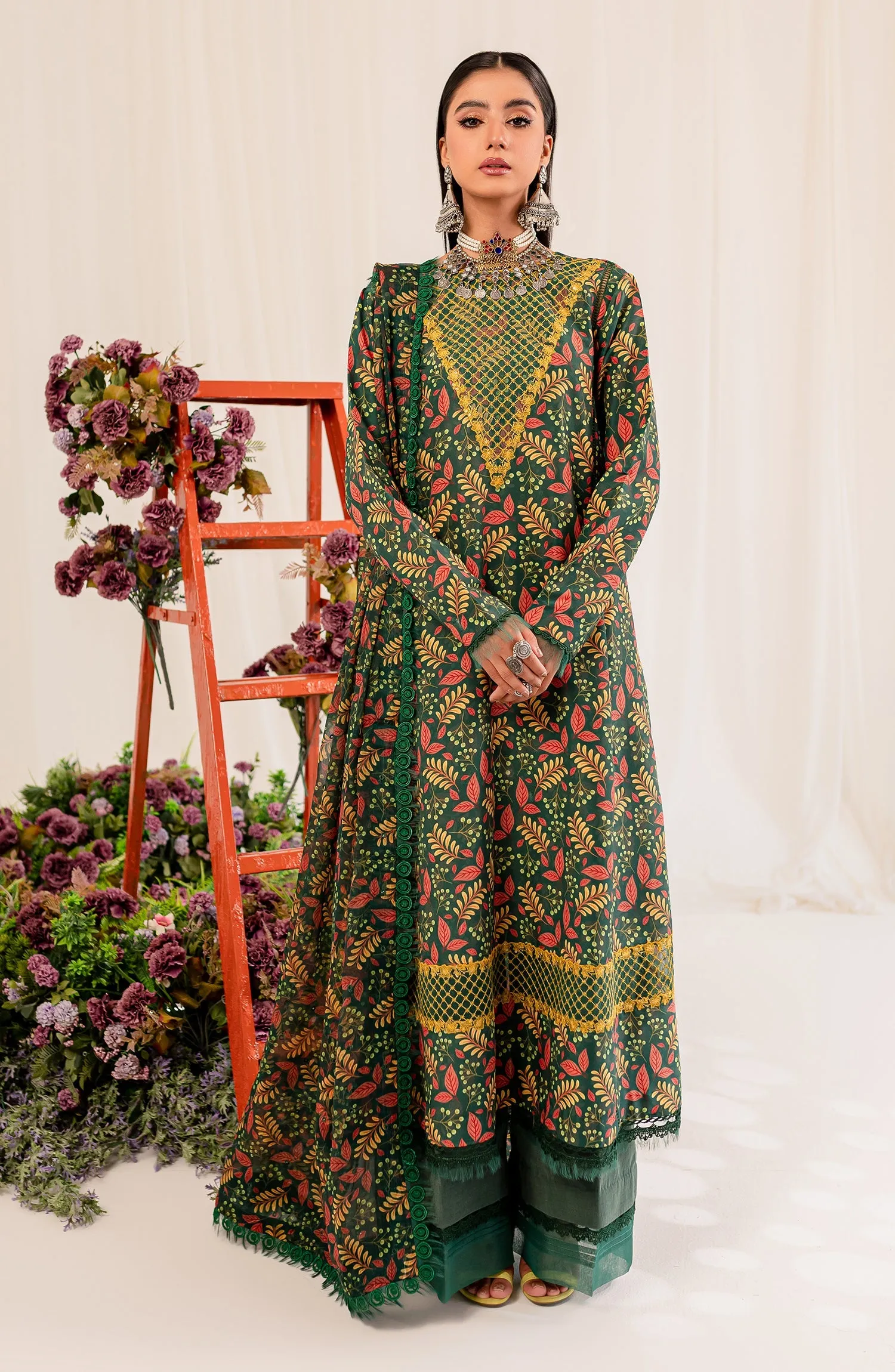 Maryum N Maria Aleena Fusion Prints – Amber (MLFD-162)
