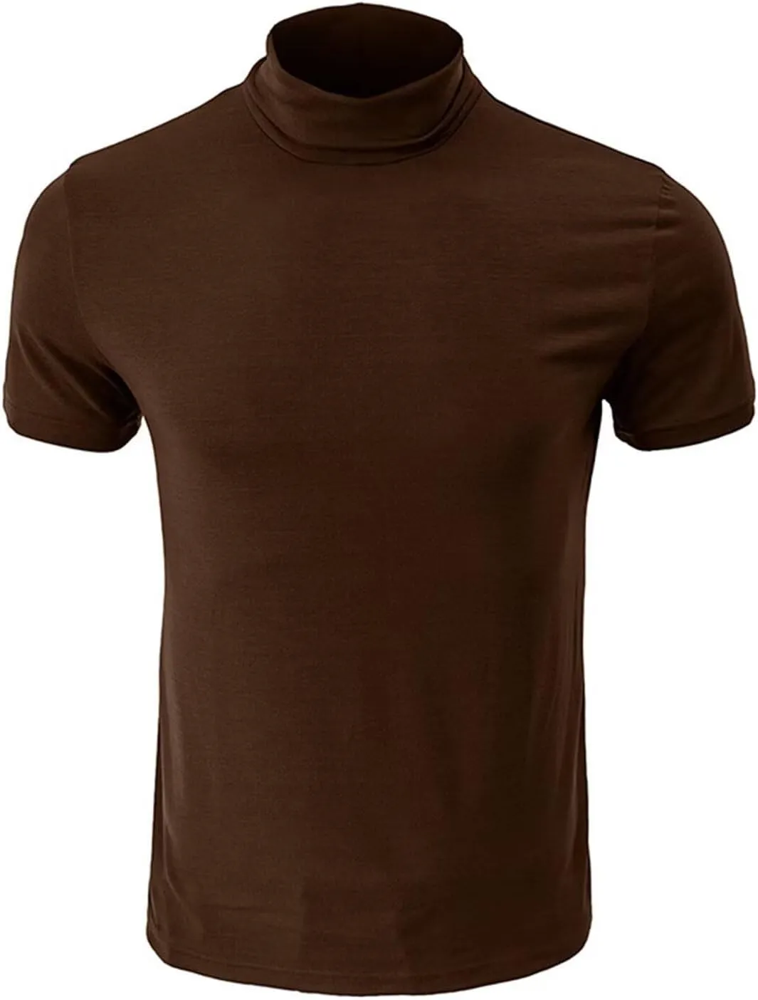 Men's Fashion Shirts Short Sleeve Mock Turtleneck T-Shirts Casual Undershirt Tops