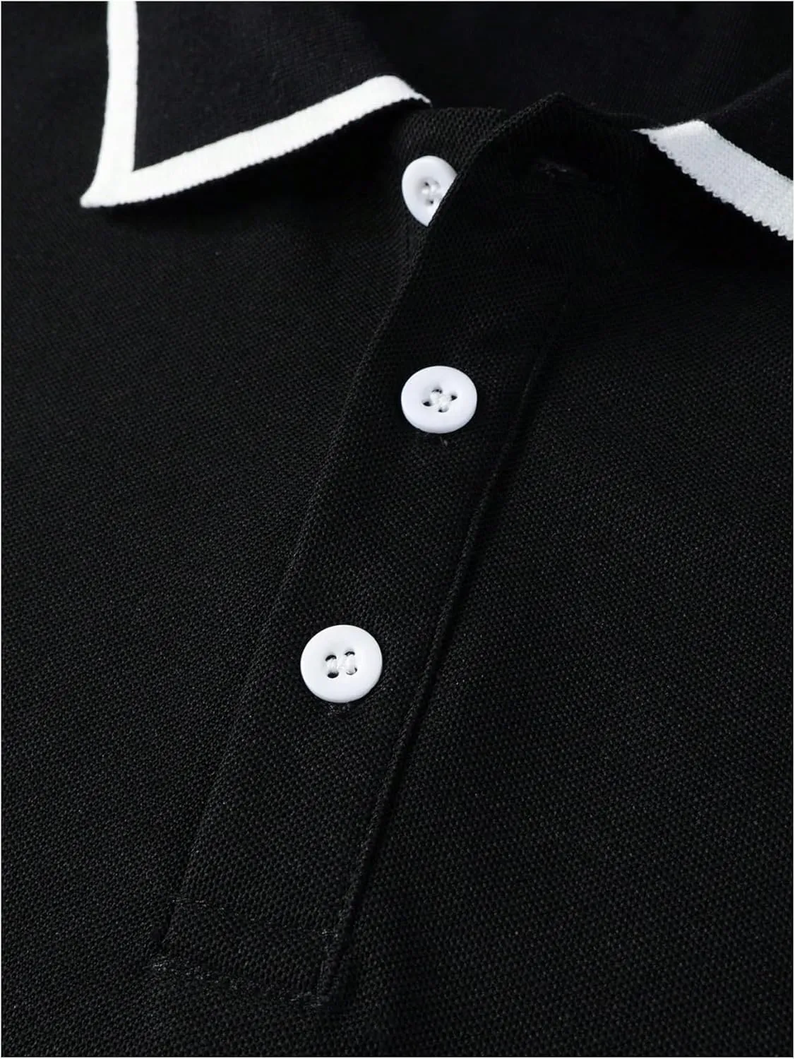 Men's Striped Collared T Shirt Short Sleeve Button Front Golf Shirt Casual Work Tops