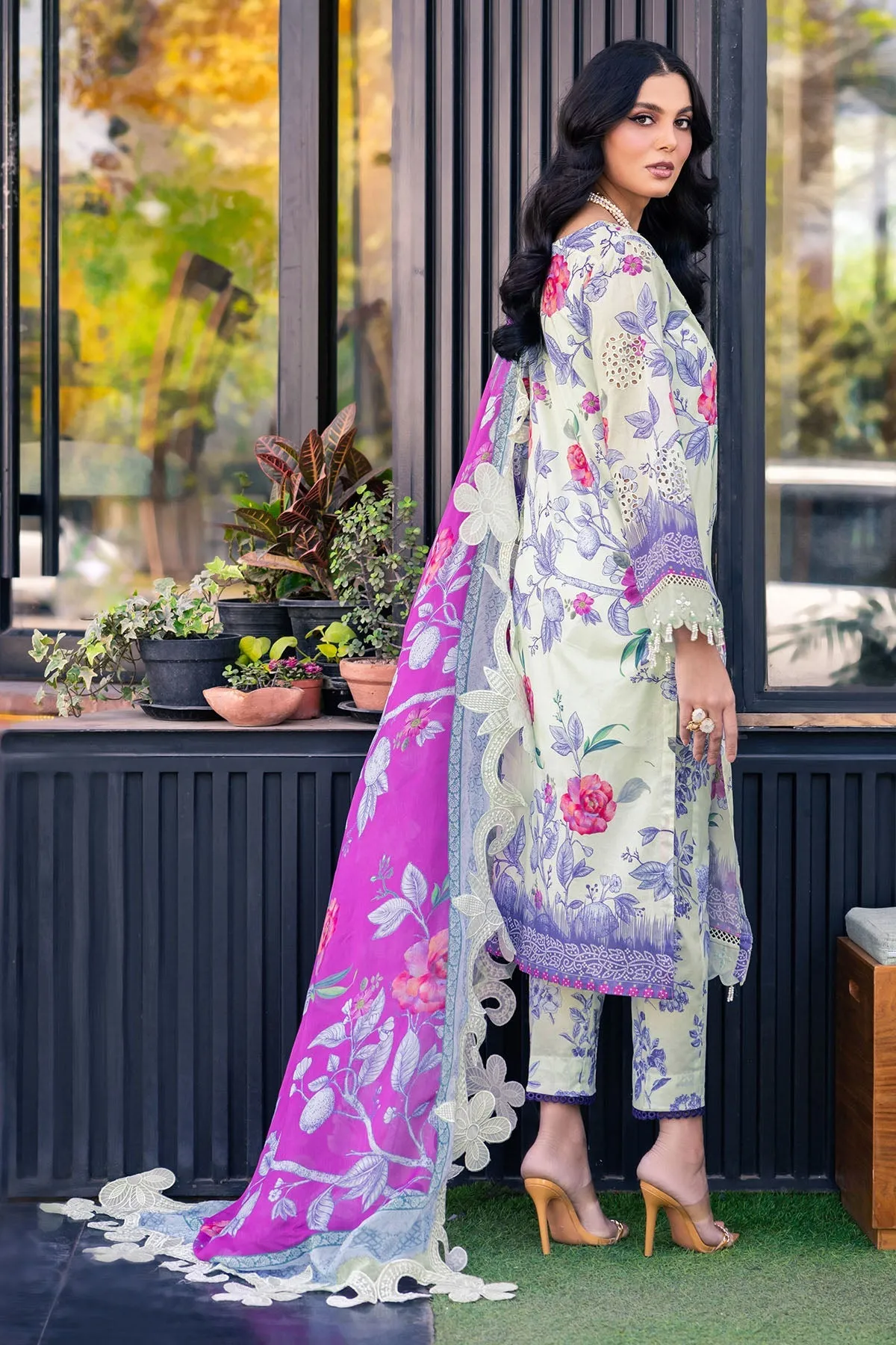 Nureh Glam Girl Chikankari Lawn Collection – GL-07