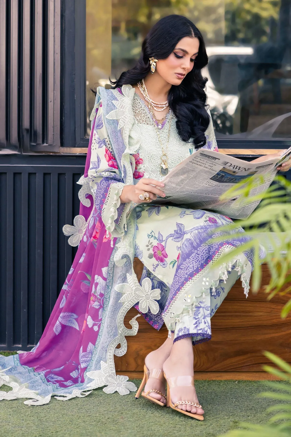 Nureh Glam Girl Chikankari Lawn Collection – GL-07