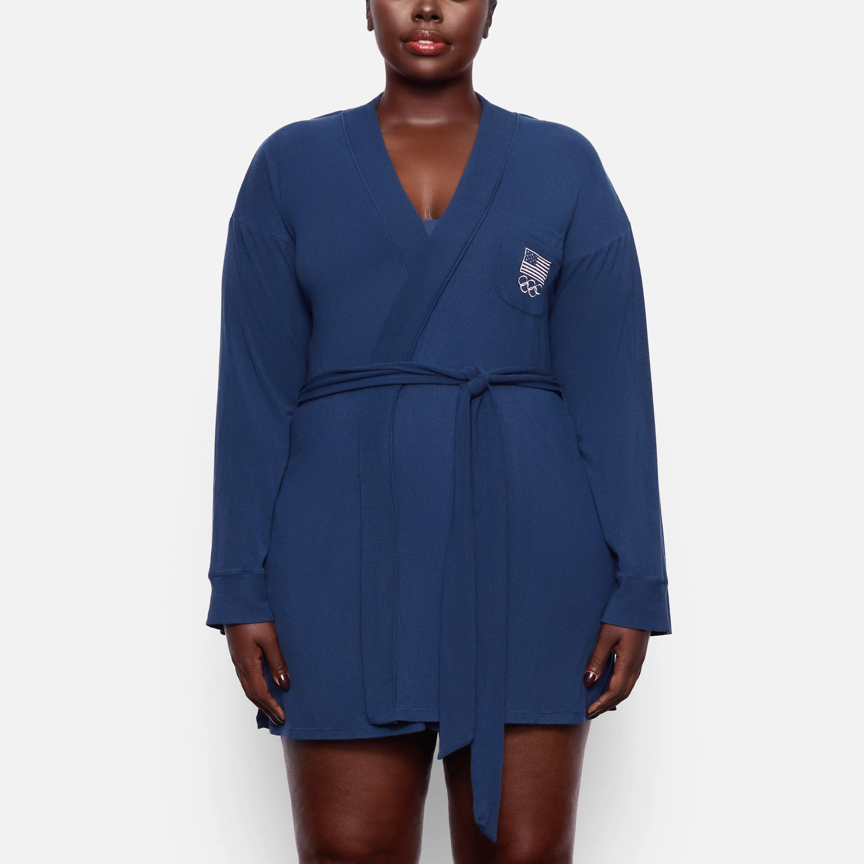OLYMPIC CAPSULE RIB ROBE | NAVY