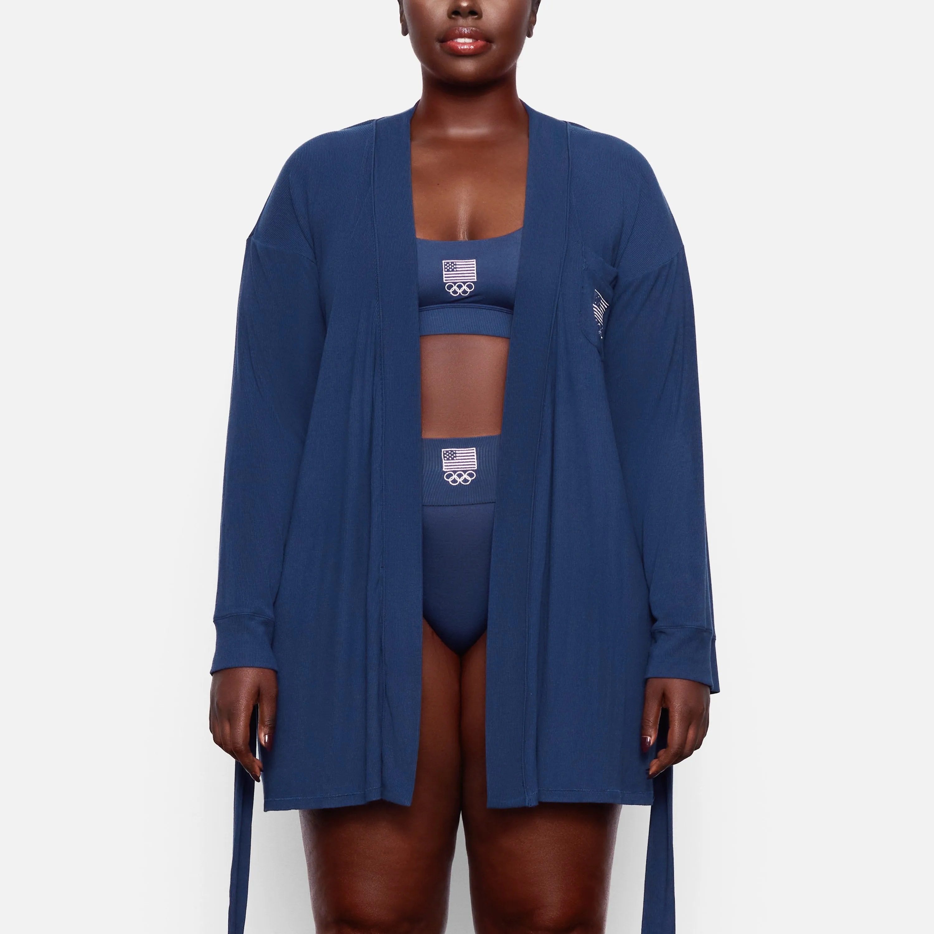 OLYMPIC CAPSULE RIB ROBE | NAVY