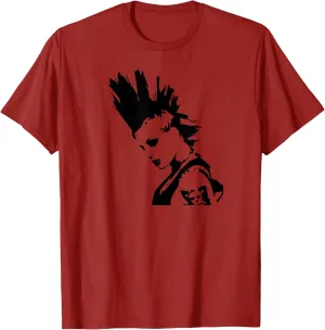 Punk Girl With Mohawk Minimalist Graphic Shirt T-Shirt