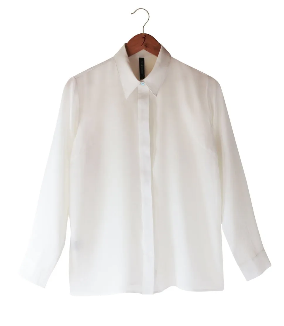 Pure Silk Crepe-de-Chine Classic Shirt