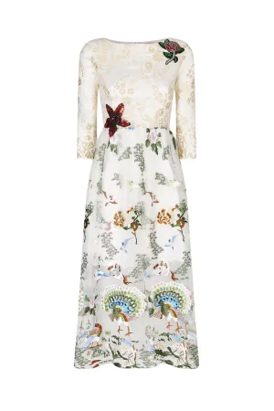 Qiaochu Embroidered Peacock Dress