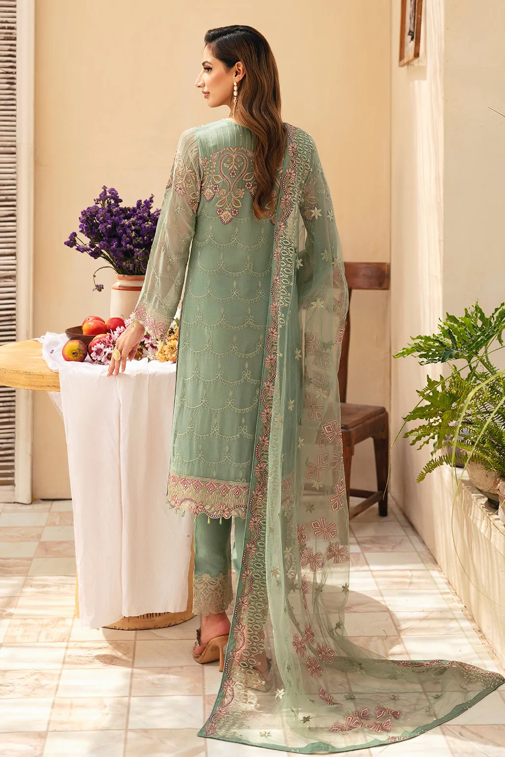 Ramsha Chevron Chiffon Formals – A-901