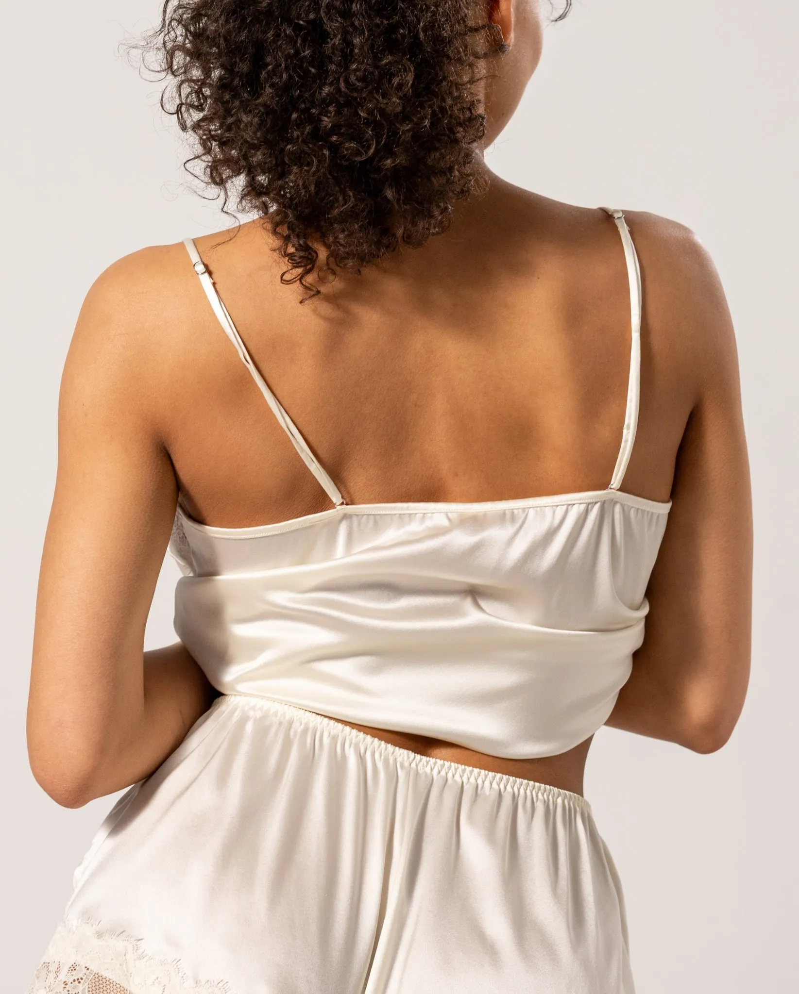 Silk Lace Camisole Cream White
