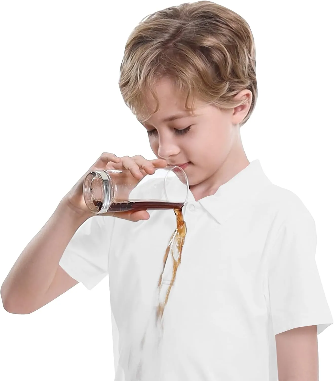 Toddler to Youth Stain Resistant Polo Shirts Kids Collared Golf T-Shirt School Uniform for Boys and Girls