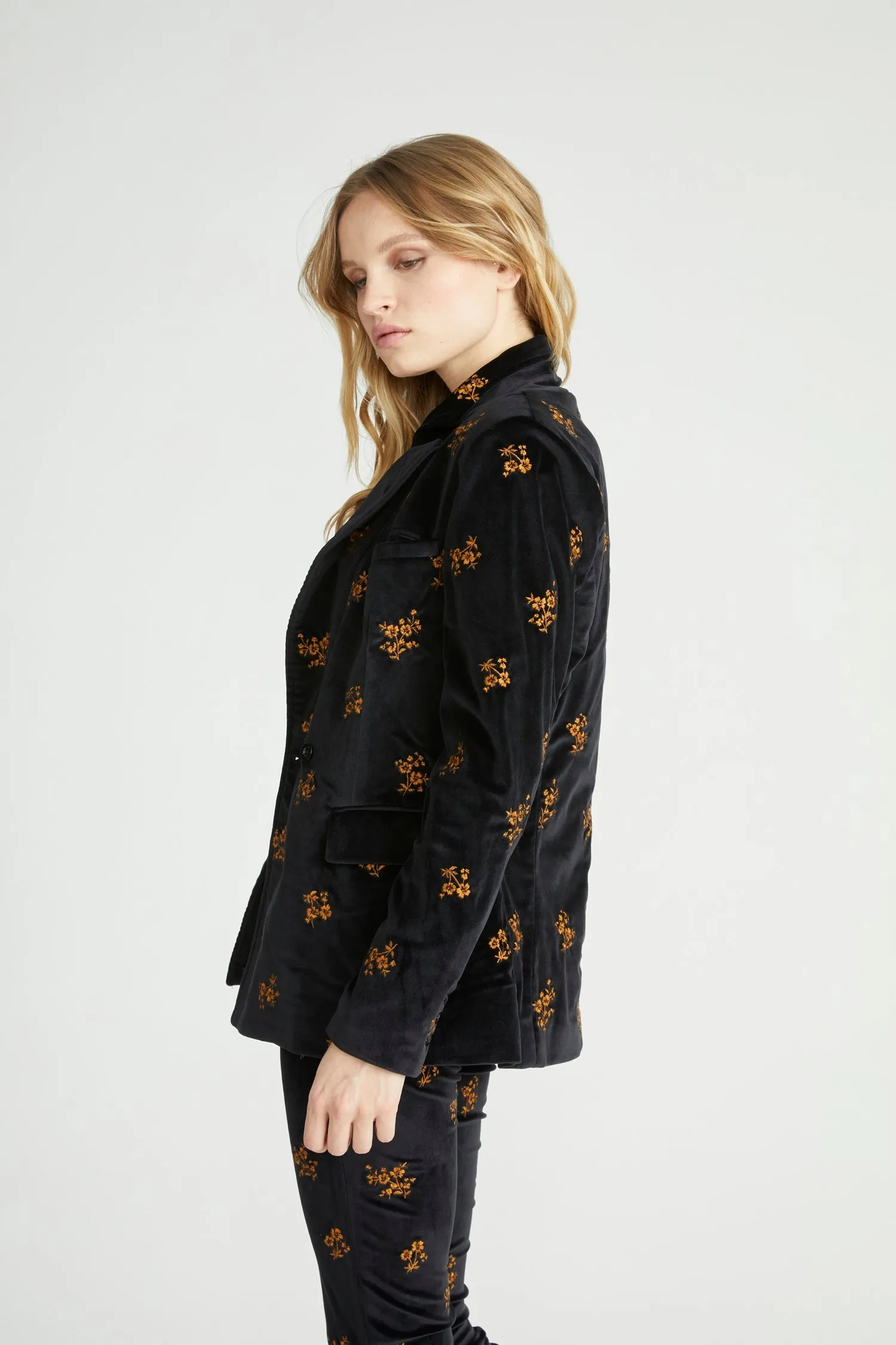 Velvet Blazer - Copper Clover