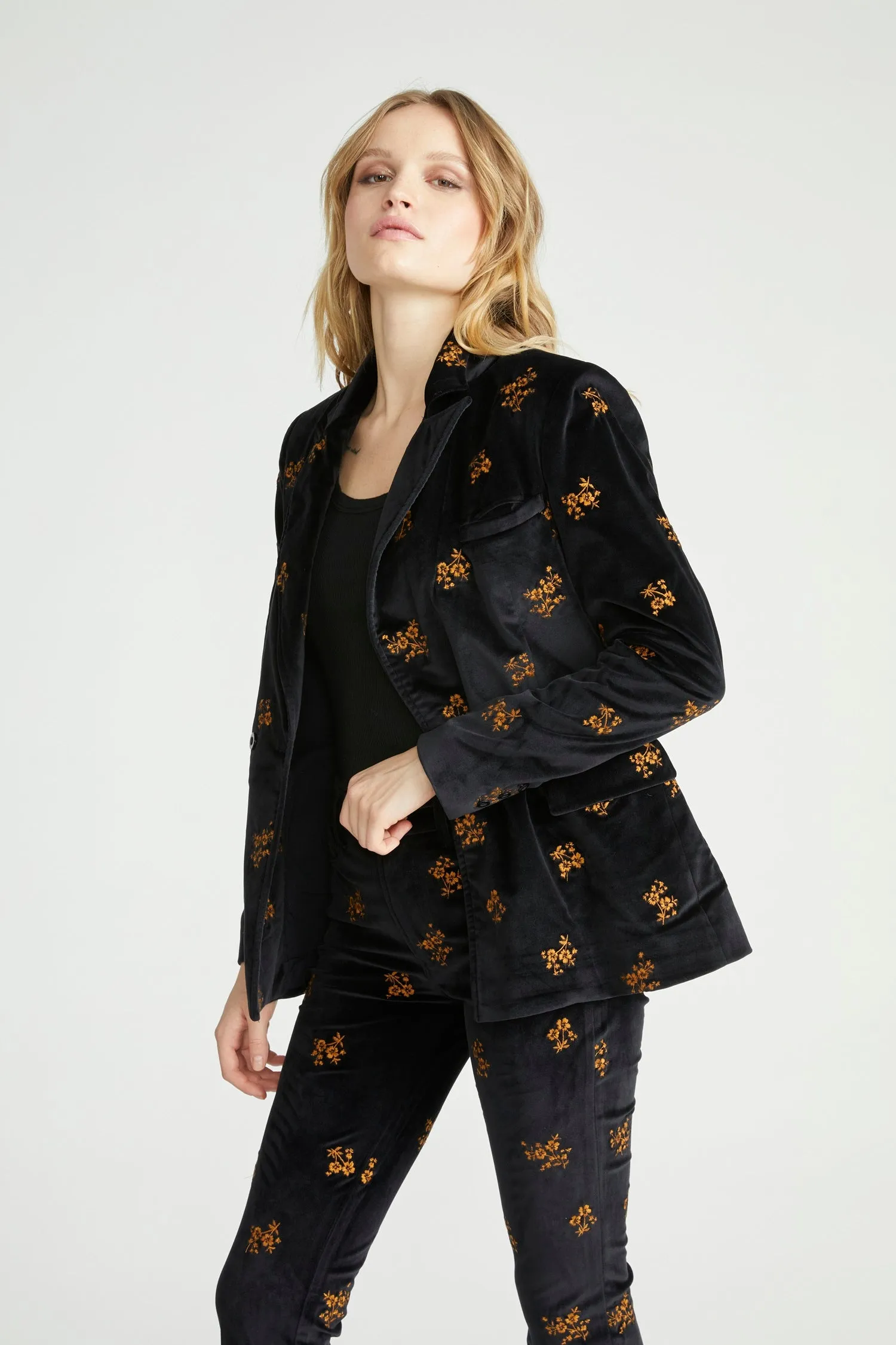 Velvet Blazer - Copper Clover