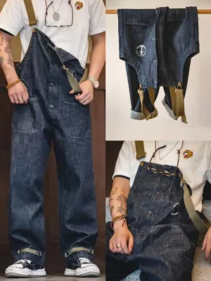 Vintage Deck Overalls Summer Washed Straight Leg Men'S Overalls