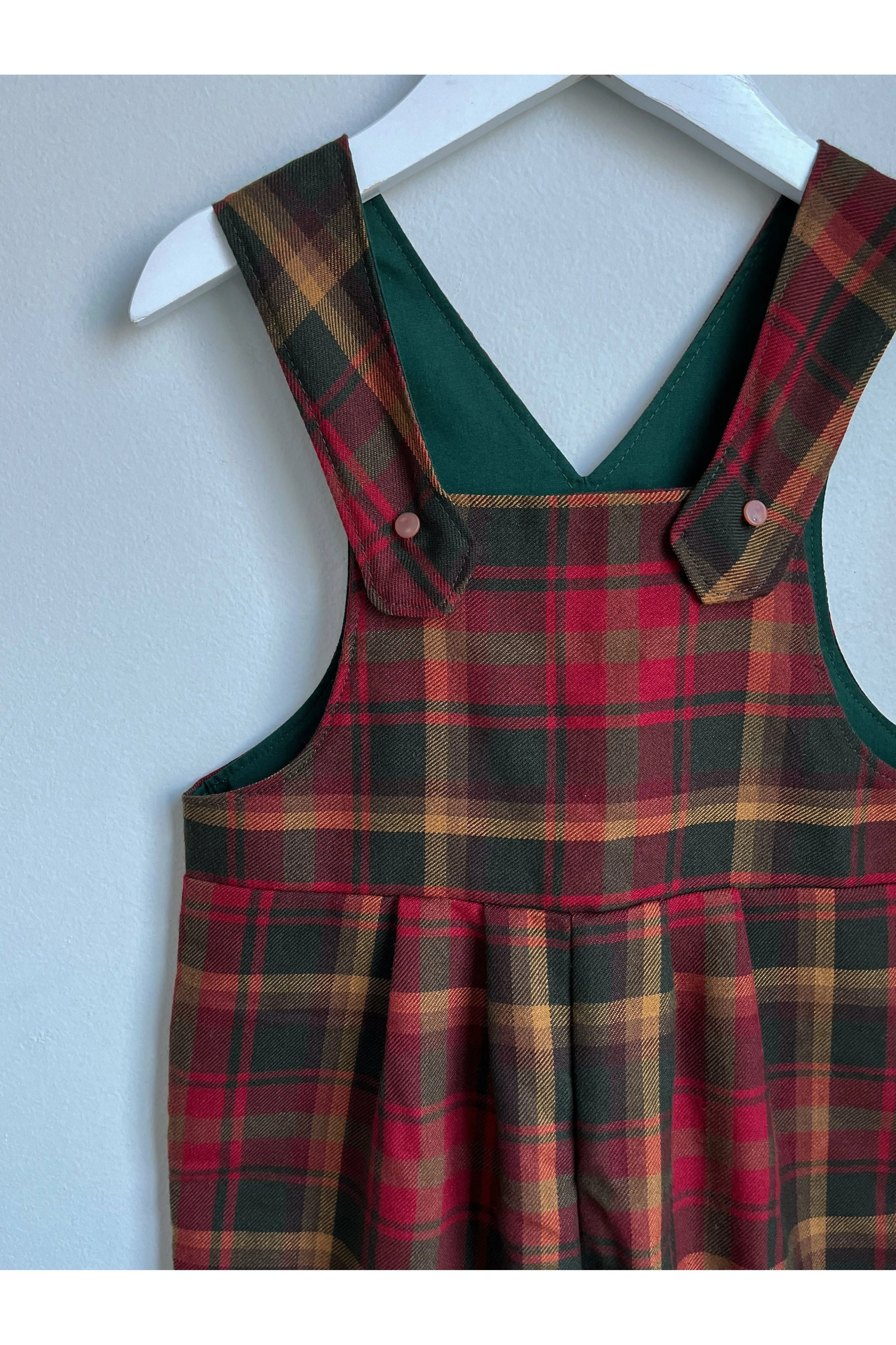 Vintage Plaid Pleated Overalls - Approx Size 3