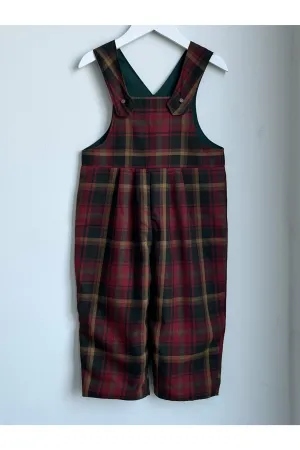 Vintage Plaid Pleated Overalls - Approx Size 3
