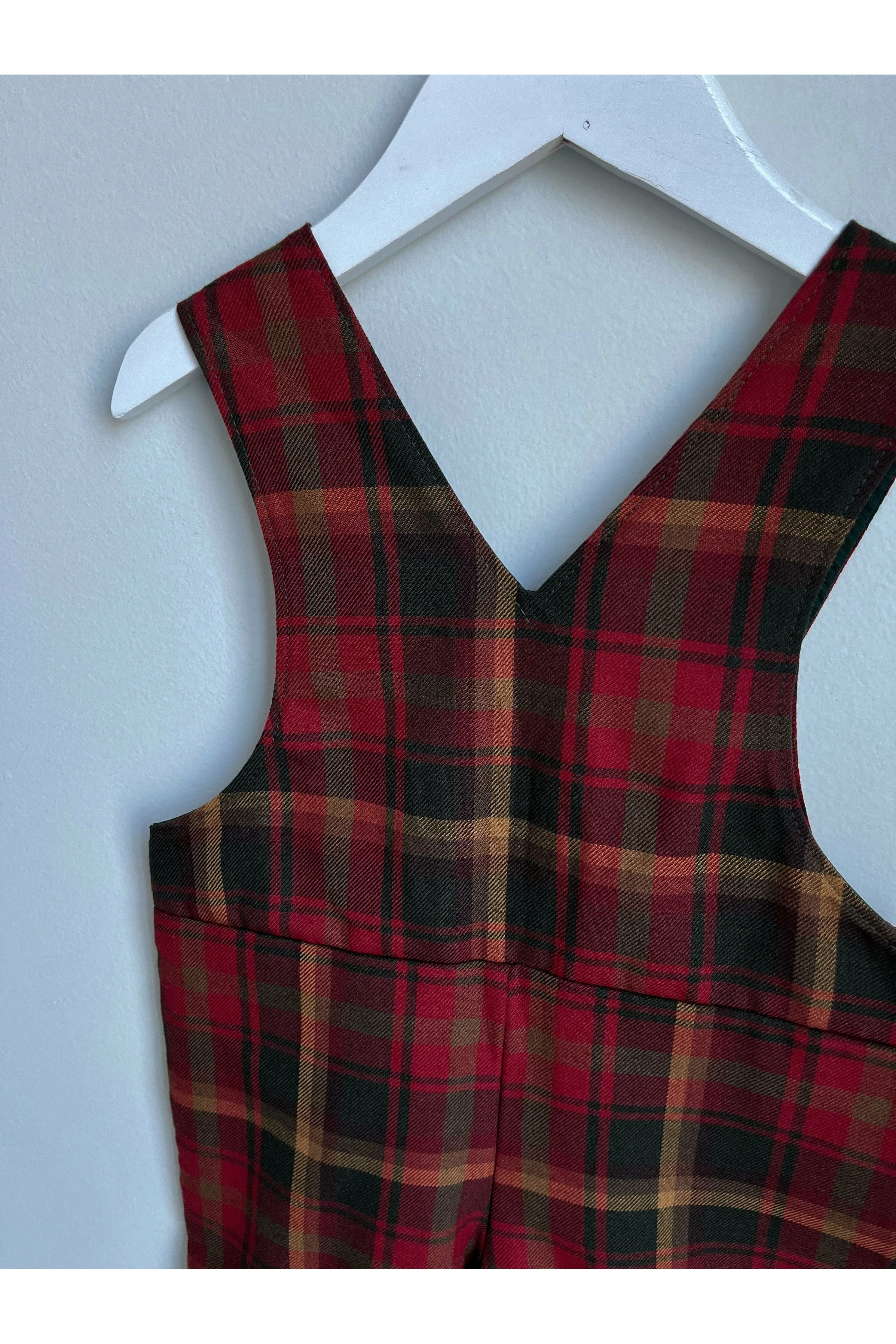 Vintage Plaid Pleated Overalls - Approx Size 3