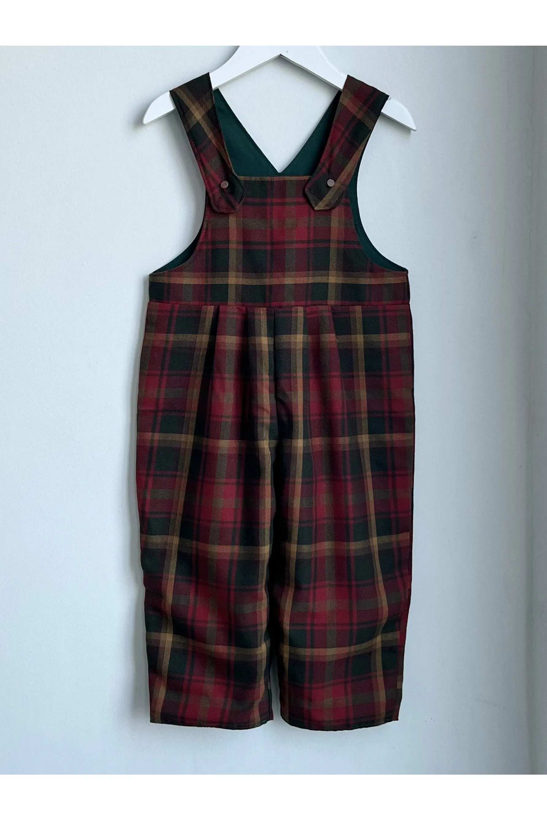 Vintage Plaid Pleated Overalls - Approx Size 3