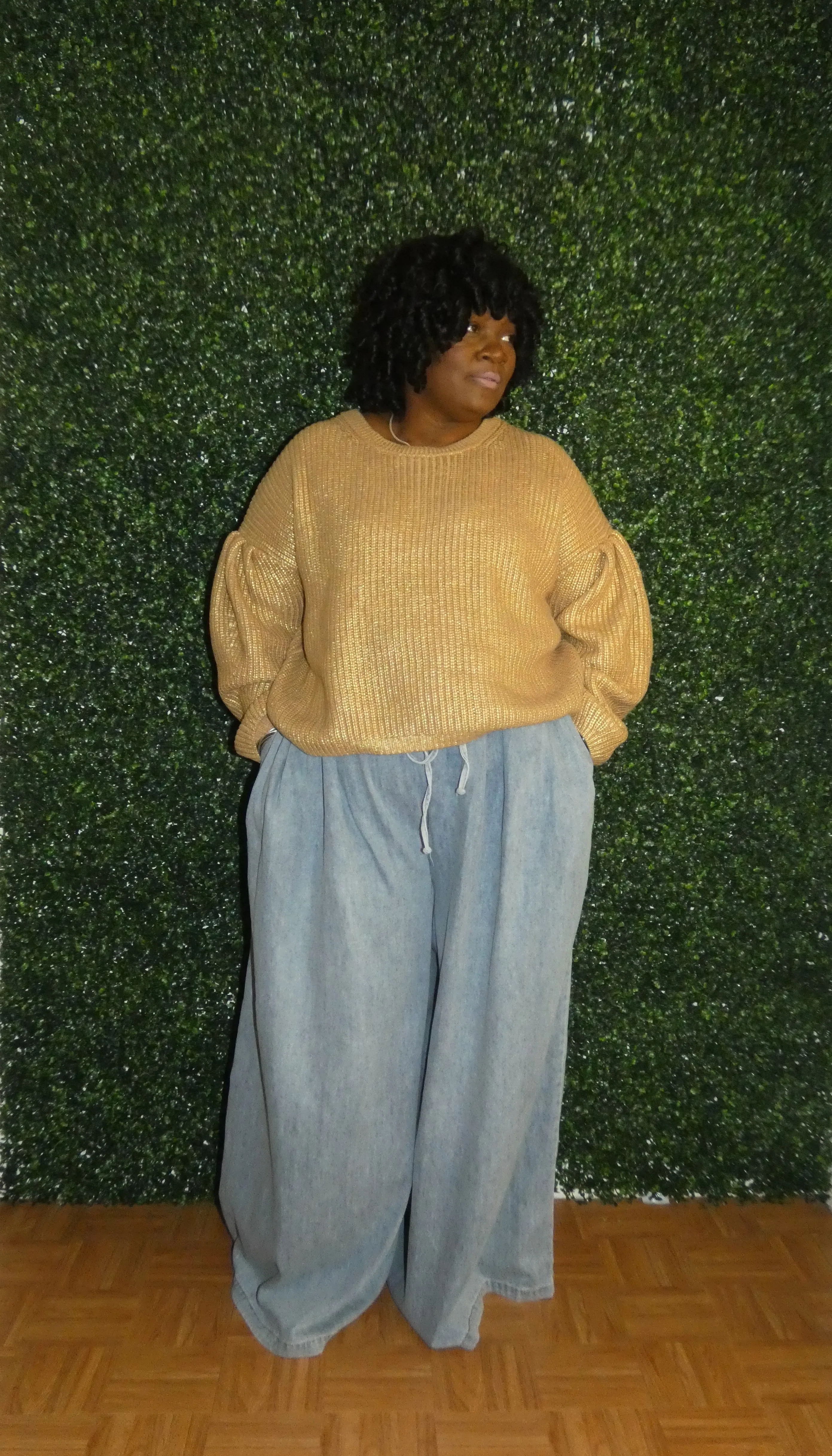 Wide Leg Denim Pants