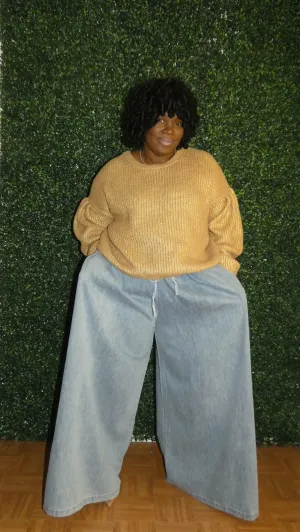 Wide Leg Denim Pants