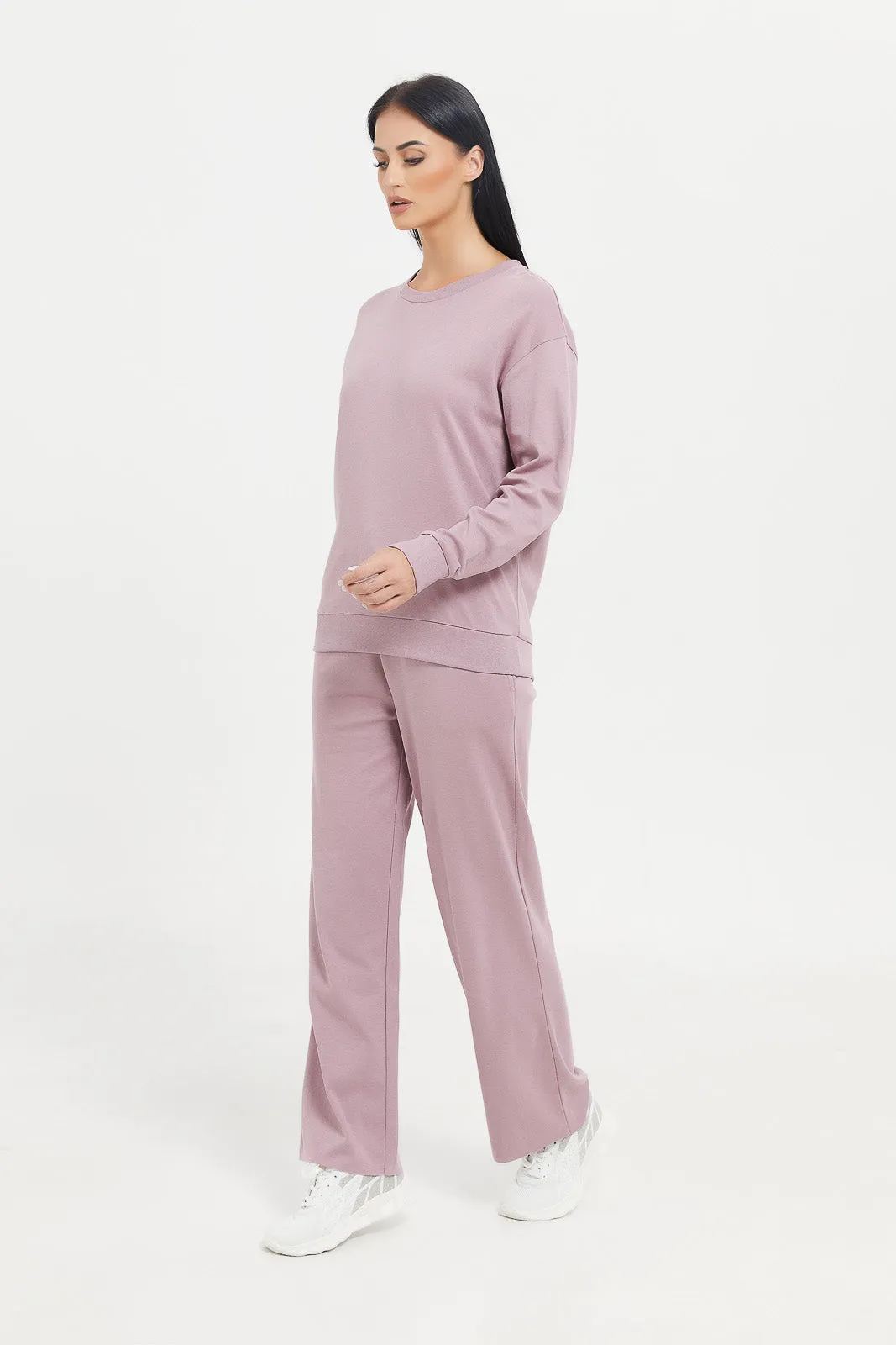 Women Lilac Wide Leg Pants