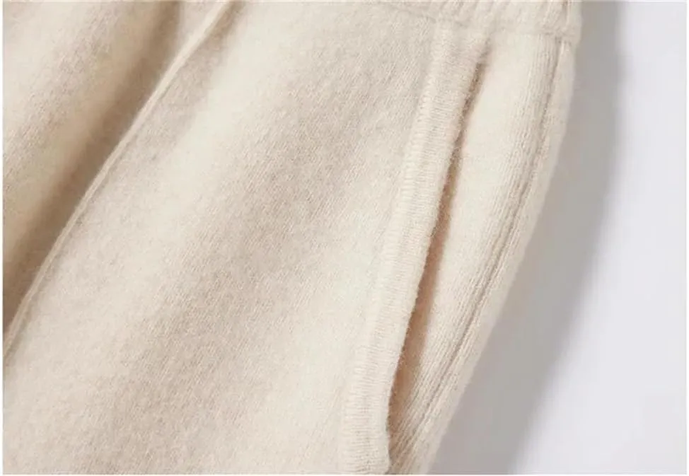 Women's Wool High Waisted Wide Leg Pants Fall Stretch Straight Leg Wide Leg Pants