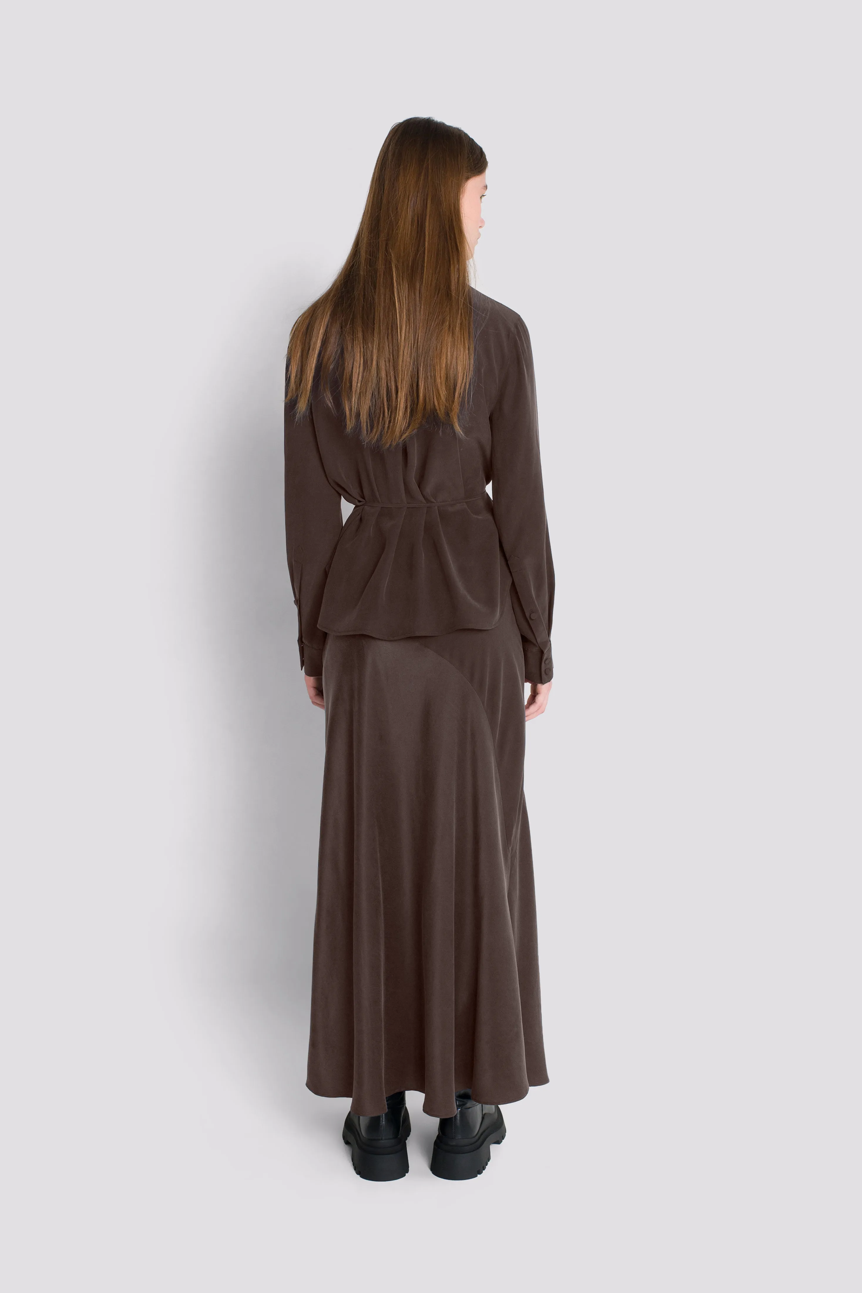 Ziba Silk Shirt - Chocolate