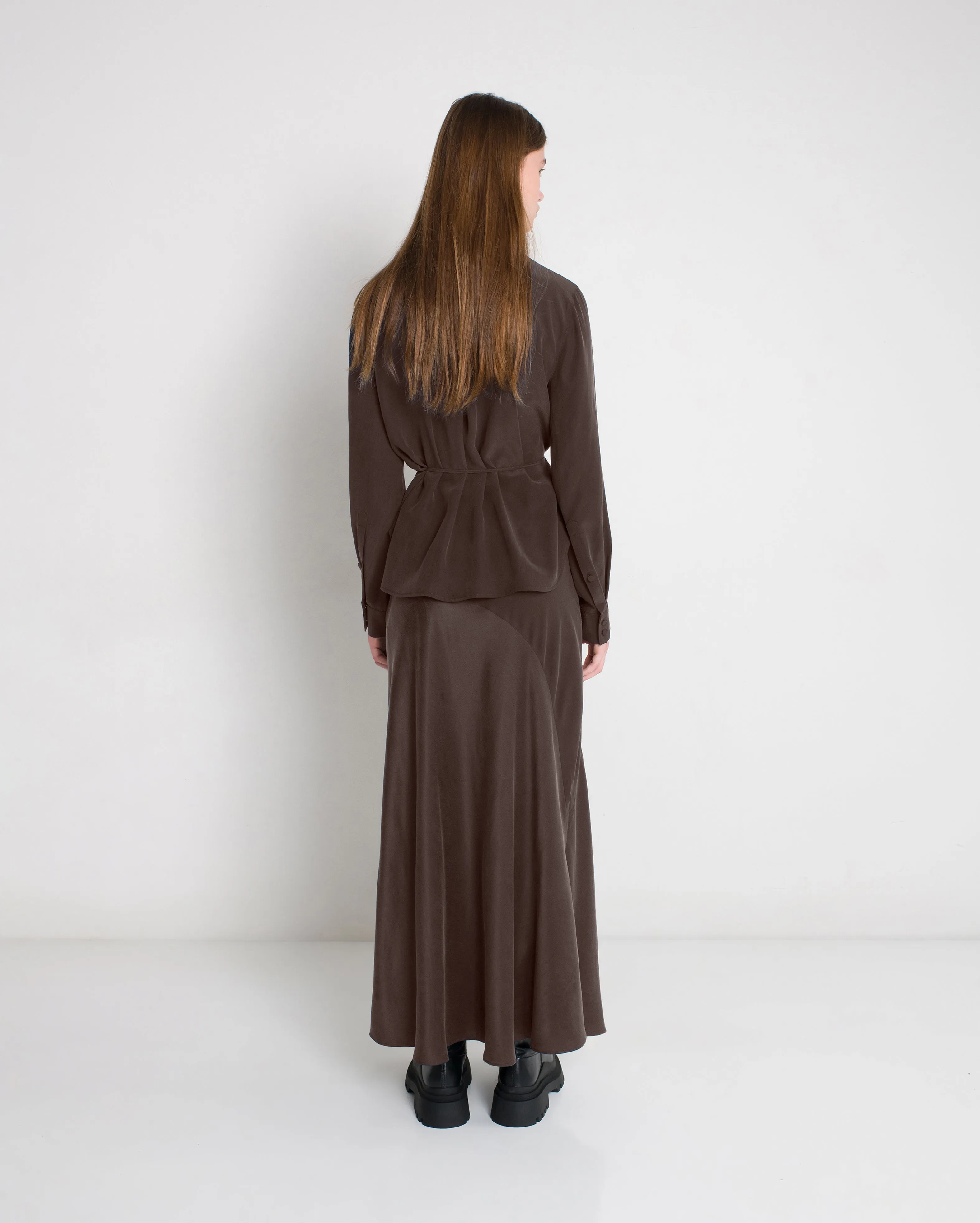 Ziba Silk Shirt - Chocolate