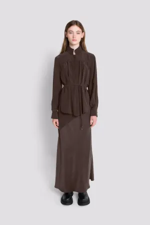 Ziba Silk Shirt - Chocolate