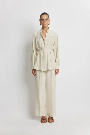 Ziba Premium Silk Shirt in Tofu Color
